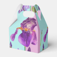 Iris Trouwtaart Favorietendoos Paarse Aqua Bloemen