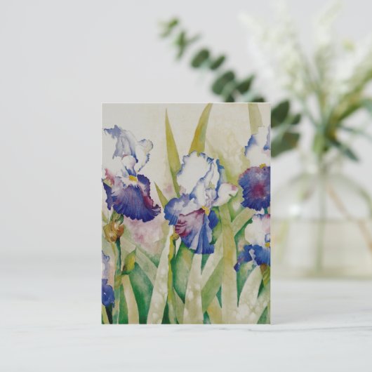 iris tuin 2 briefkaart (Staand voorkant)