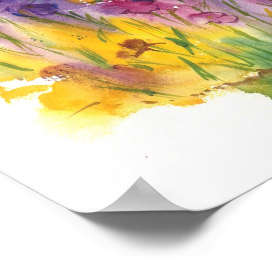 Iris Tuin Aquarelprint - 11 x14 Poster (Hoek)