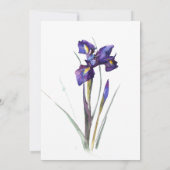Iris uitnodigingen voor trouwbloem bruiloft (Achterkant)