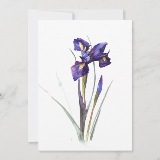 Iris uitnodigingen voor trouwbloem bruiloft (Achterkant)