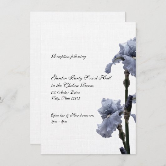 Iris van Blue Reception Kaart (Voorkant / Achterkant)