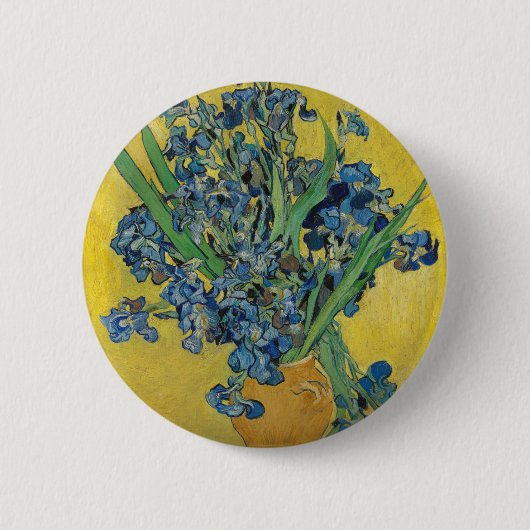 Iris van Van Gogh Ronde Button 5,7 Cm (Voorkant)