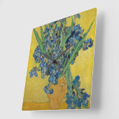Iris van Van Gogh Vierkante Klok (Hoek)