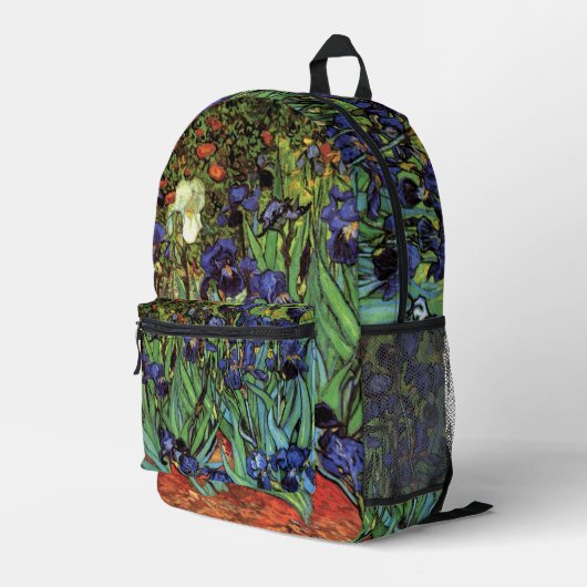 Iris van Vincent van Gogh Bedrukte Rugzak (Achterkant Hoek Rechts)