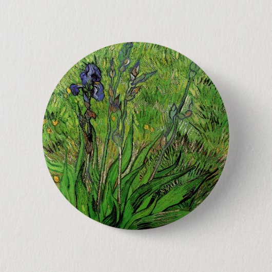 Iris van Vincent van Gogh,  Garden Flowers Ronde Button 5,7 Cm (Voorkant)