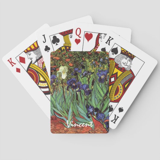 Iris van Vincent van Gogh, Vintage Tuinkunst Pokerkaarten (Achterkant)