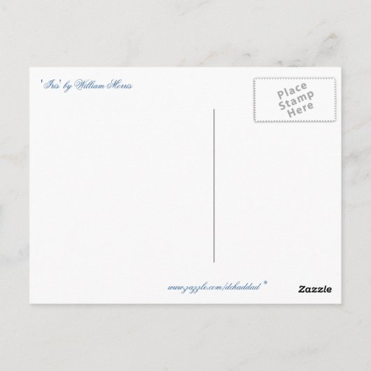 "Iris" van William Morris Briefkaart (Achterkant)