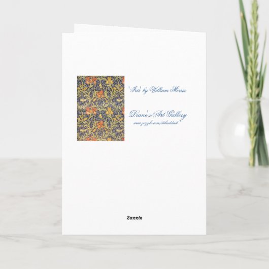 "Iris" van William Morris Kaart (Achterkant)