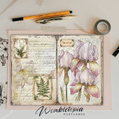 Iris & Varen Botanische Decoupage Ephemera Feestdagenkaart