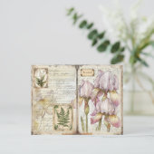 Iris & Varen Botanische Decoupage Ephemera Feestdagenkaart (Staand voorkant)