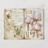 Iris & Varen Botanische Decoupage Ephemera Feestdagenkaart (Voorkant)
