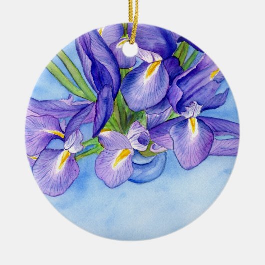 Iris Vase Flower Art Painting Ornament Pendant (Voorkant)