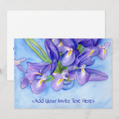 Iris Vase Flower Painting Invitation Kaart (Voorkant / Achterkant)