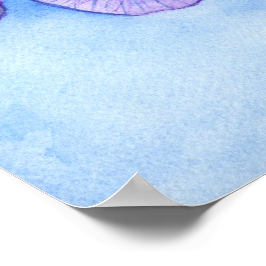 Iris Vase Waterverf schilderen KunstPoster afdrukk Poster (Hoek)