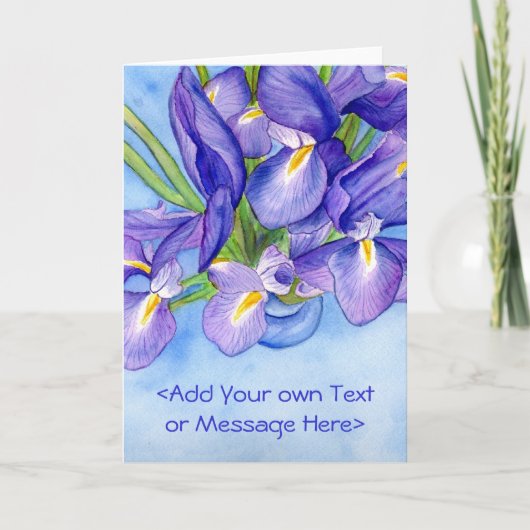 "Iris Vase"-Wenskaart voor schilderen Kaart (Voorkant)