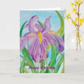 Iris verjaardagskaart kaart (Gele Bloem)