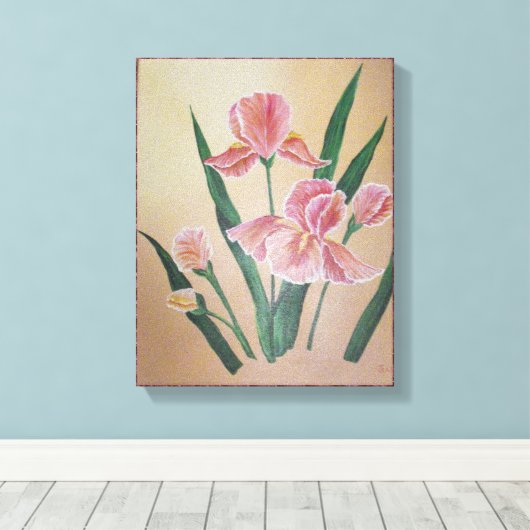 Iris verpakt canvas afdruk (Insitu (Houten vloer))