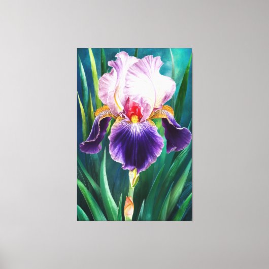 *~* Iris Vet Bloem Artsy Iris Schilderen AP84 Canvas Afdruk (Voorkant)