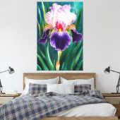 *~* Iris Vet Bloem Artsy Iris Schilderen AP84 Canvas Afdruk (Insitu (Slaapkamer))