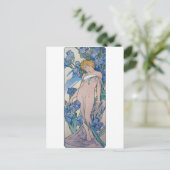 Iris (vier bloemen), Alphonse Mucha Briefkaart (Staand voorkant)