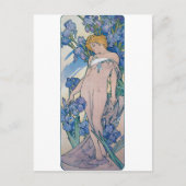 Iris (vier bloemen), Alphonse Mucha Briefkaart (Voorkant)