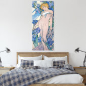 Iris (vier bloemen), Alphonse Mucha Canvas Afdruk (Insitu (Slaapkamer))