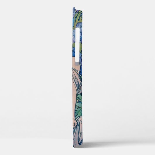 Iris (vier bloemen), Alphonse Mucha Case-Mate iPhone Case (Achterkant / Links)