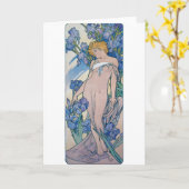 Iris (vier bloemen), Alphonse Mucha Kaart (Gele Bloem)