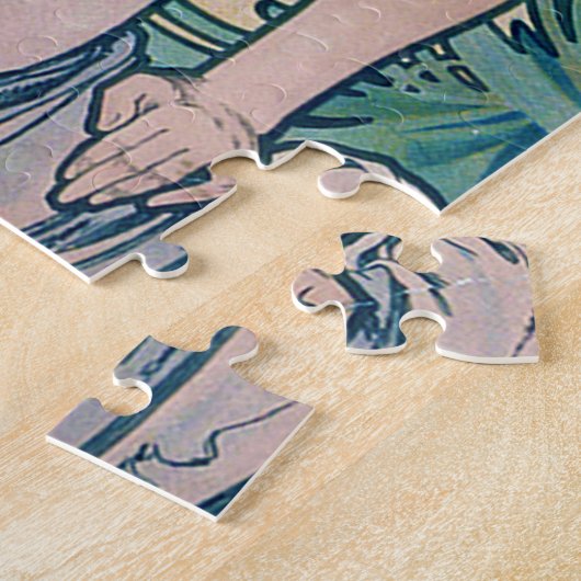 Iris (vier bloemen), Alphonse Mucha Legpuzzel (Zijkant)