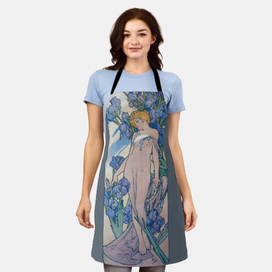 Iris (vier bloemen), Alphonse Mucha Schort (Gedragen)