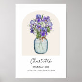 Iris Violet Geboortemaand Bloem Poster (Voorkant)