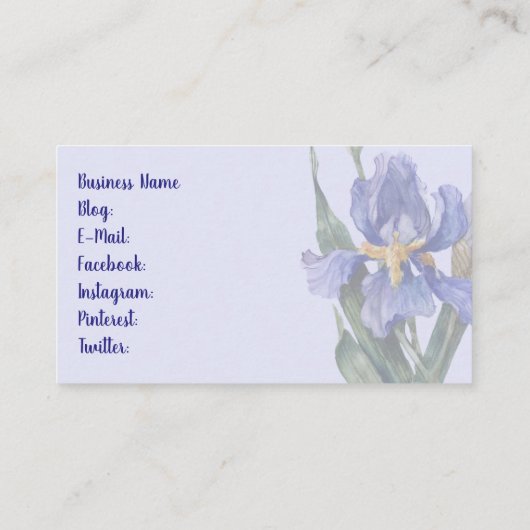 Iris Visitekaartje (Achterkant)