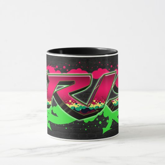 Iris Vorname Name Graffiti red green Tasse Mok (Midden)