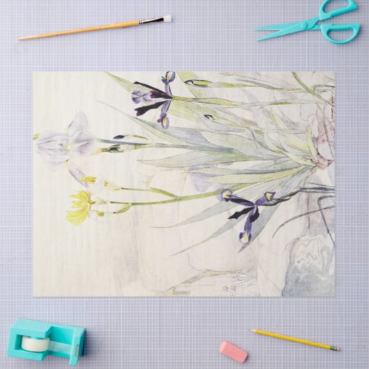 Iris Waterverf Antiek Flower Art-weefselpapier Tissuepapier (Craft)