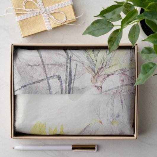 Iris Waterverf Antiek Flower Art-weefselpapier Tissuepapier (Geschenk)