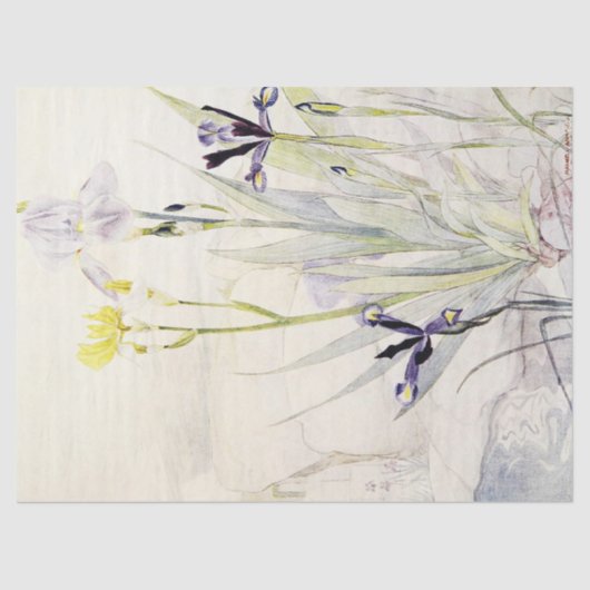 Iris Waterverf Antiek Flower Art-weefselpapier Tissuepapier (Voorkant)