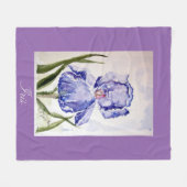 Iris waterverf babydeken fleece deken (Voorkant (Horizontaal))