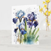Iris - Waterverf bloemen Kaart (Gele Bloem)
