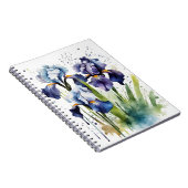 Iris - Waterverf bloemen Notitieboek (Rechterzijde)