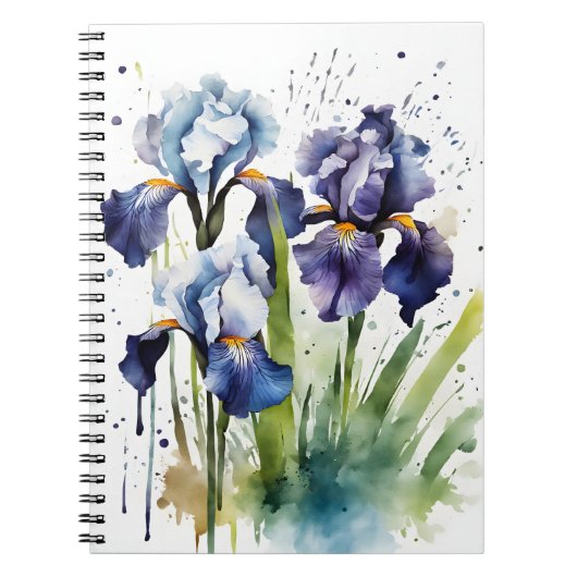 Iris - Waterverf bloemen Notitieboek (Voorkant)