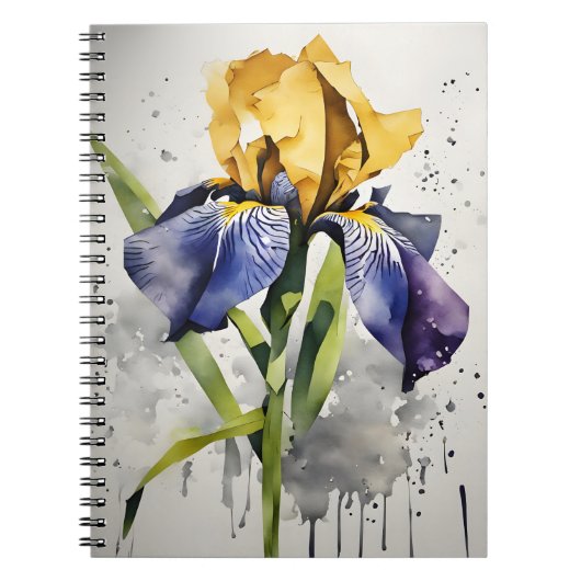 Iris - Waterverf bloemen Notitieboek (Voorkant)
