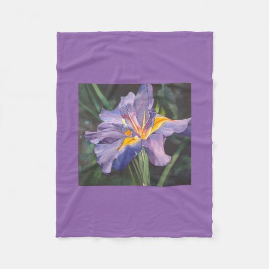 Iris-waterverf Fleece Deken (Voorkant)