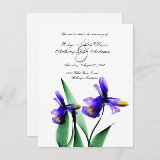 Iris Waterverf Land Garden Weddenschap Kaart (Voorkant / Achterkant)