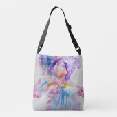 Iris Waterverf Paars Floral Tas Crossbody Bag (Achterkant)