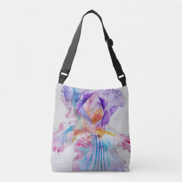Iris Waterverf Paars Floral Tas Crossbody Bag