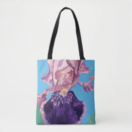 Iris Waterverf Paarse bloem Canvas tas