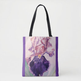 Iris Waterverf Paarse bloem Canvas tas