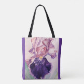 Iris Waterverf Paarse bloem Canvas tas (Achterkant)