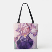 Iris Waterverf Paarse bloem Canvas tas (Achterkant)